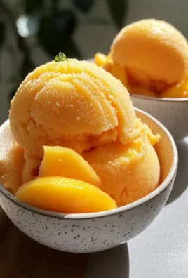 4-Ingredient Peach Sorbet