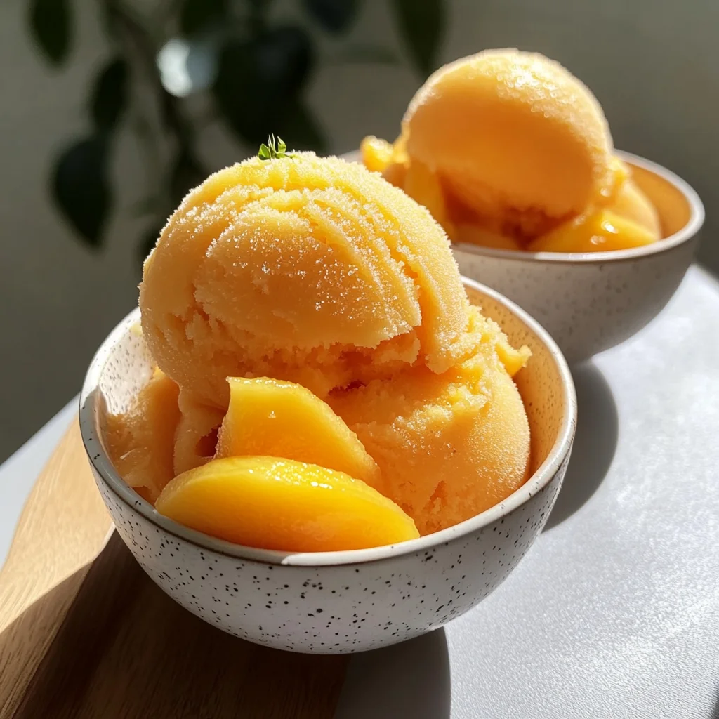 4-Ingredient Peach Sorbet