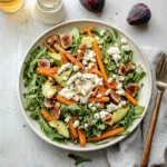 Carrot Arugula Salad with Fig, Goat Cheese & Avocado