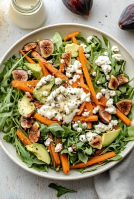 Carrot Arugula Salad with Fig, Goat Cheese & Avocado