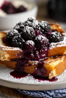 Cream Cheese Stuffed Blackberry Compote French Toast