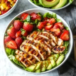 Grilled Chicken Strawberry Avocado Salad