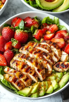Grilled Chicken Strawberry Avocado Salad