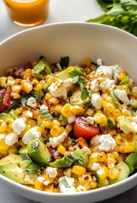 Grilled Corn Salad with Avocado, Goat Cheese & Hot Honey Vinaigrette
