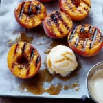 Grilled Peaches with Vanilla Ice Cream