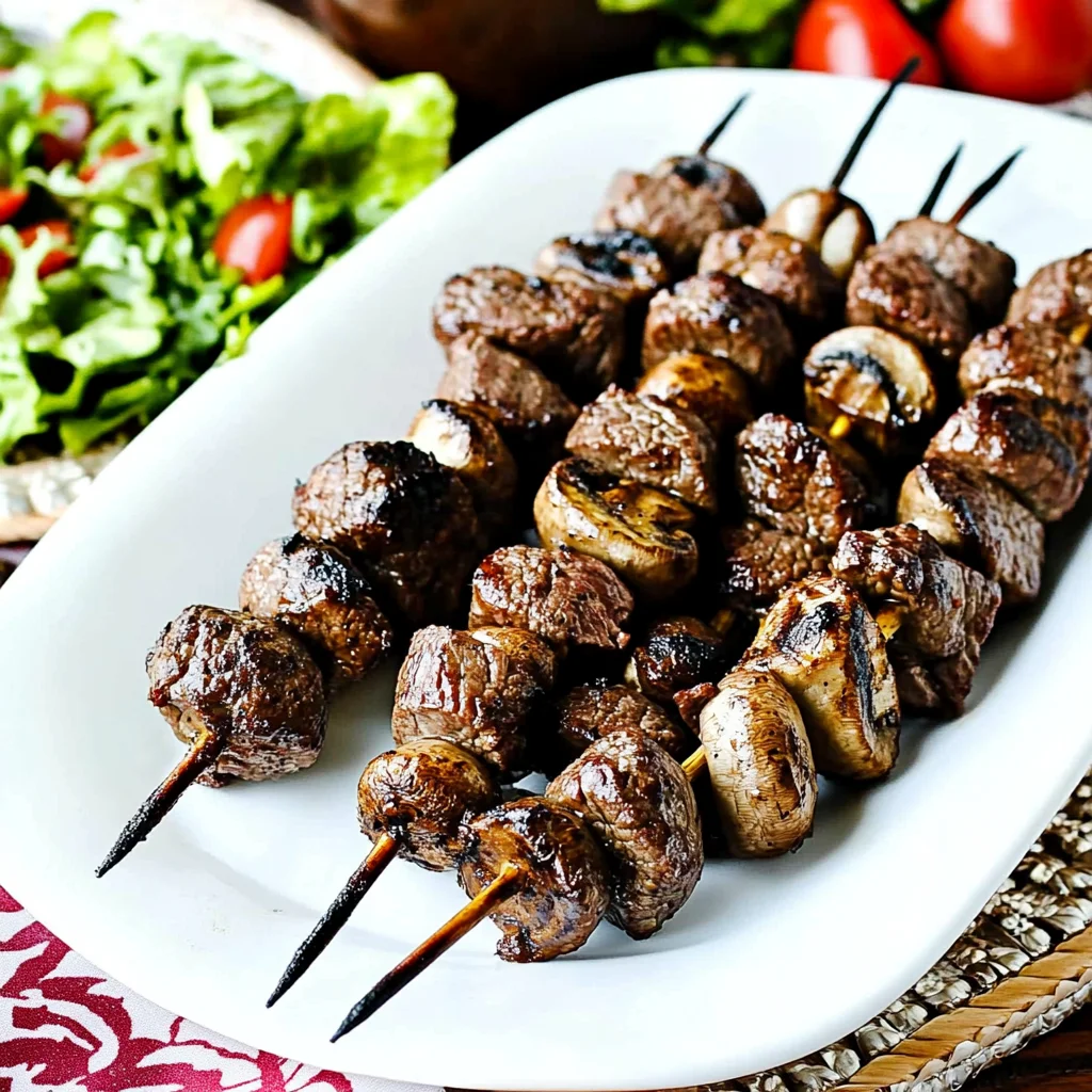 Grilled Steak Kabobs (with Mushrooms)
