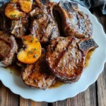 Juicy Grilled beef Chops with Spicy Peach Glaze