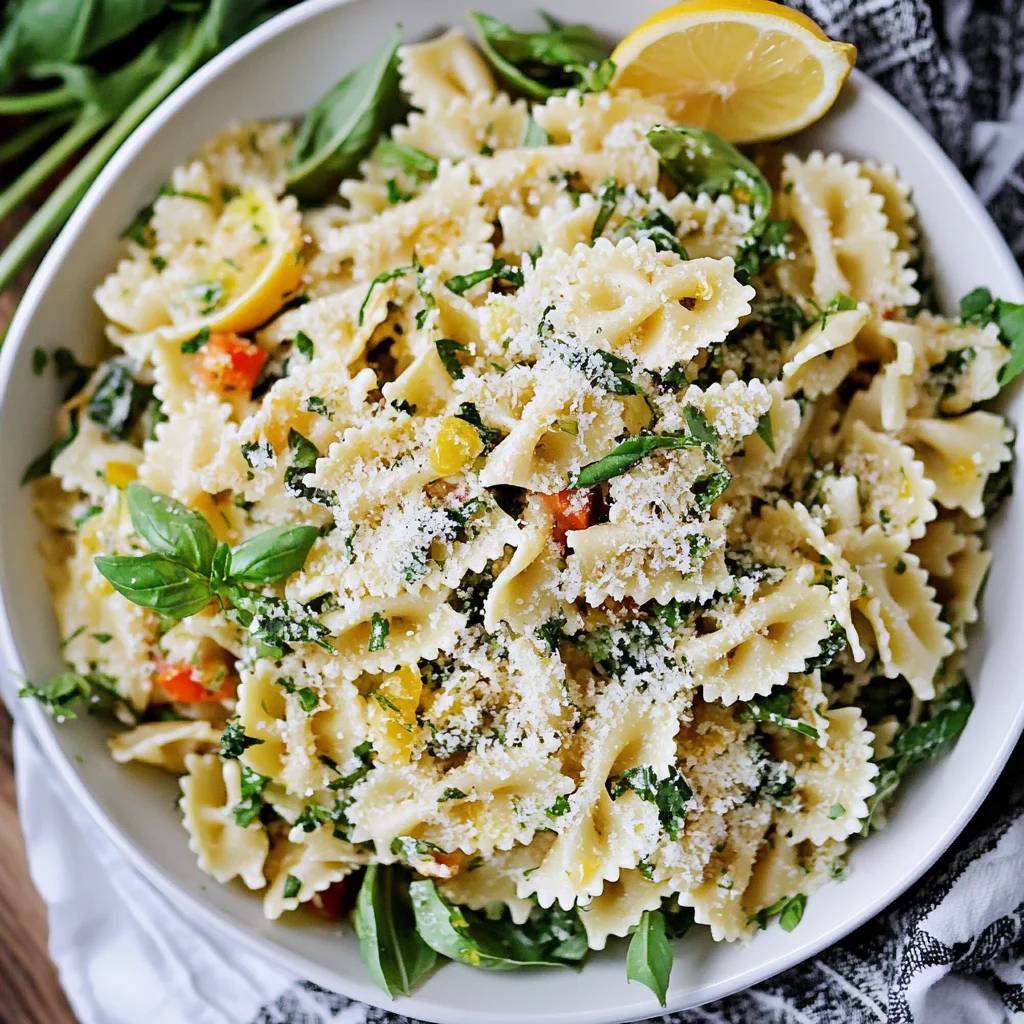 Lemon Basil Parmesan Pasta Salad