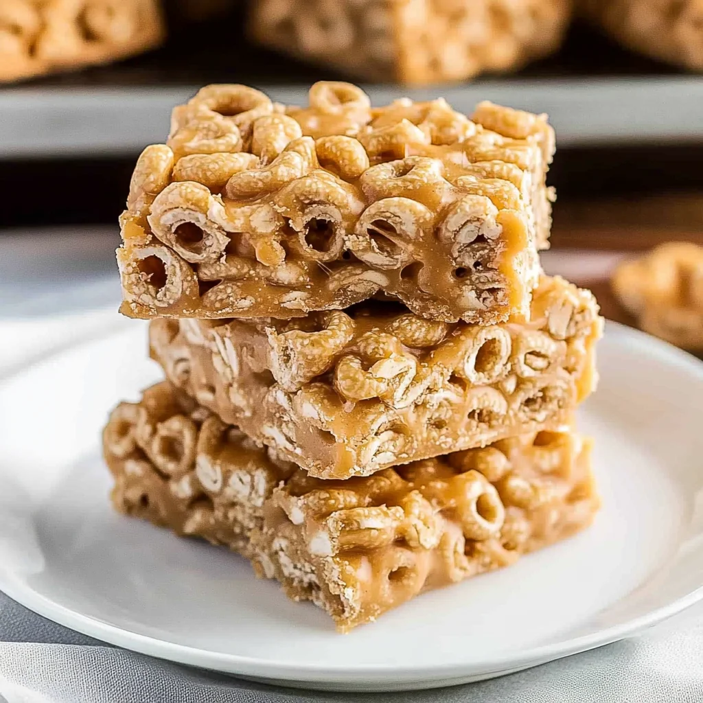 No Bake Peanut Butter Cheerio Bars