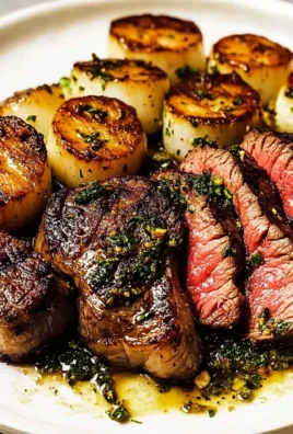 Seared Steak and Scallops
