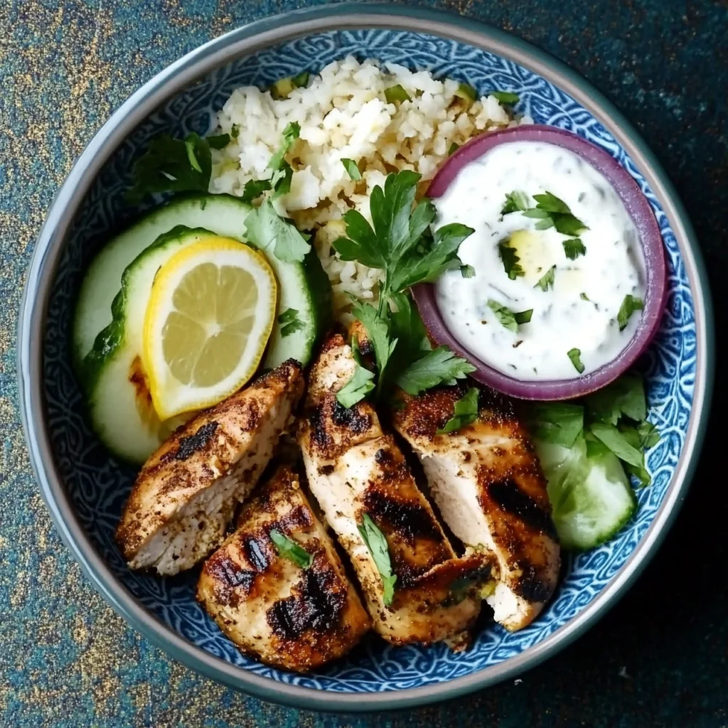 Shawarma-Spiced Grilled Chicken with Garlic Yogurt Sauce