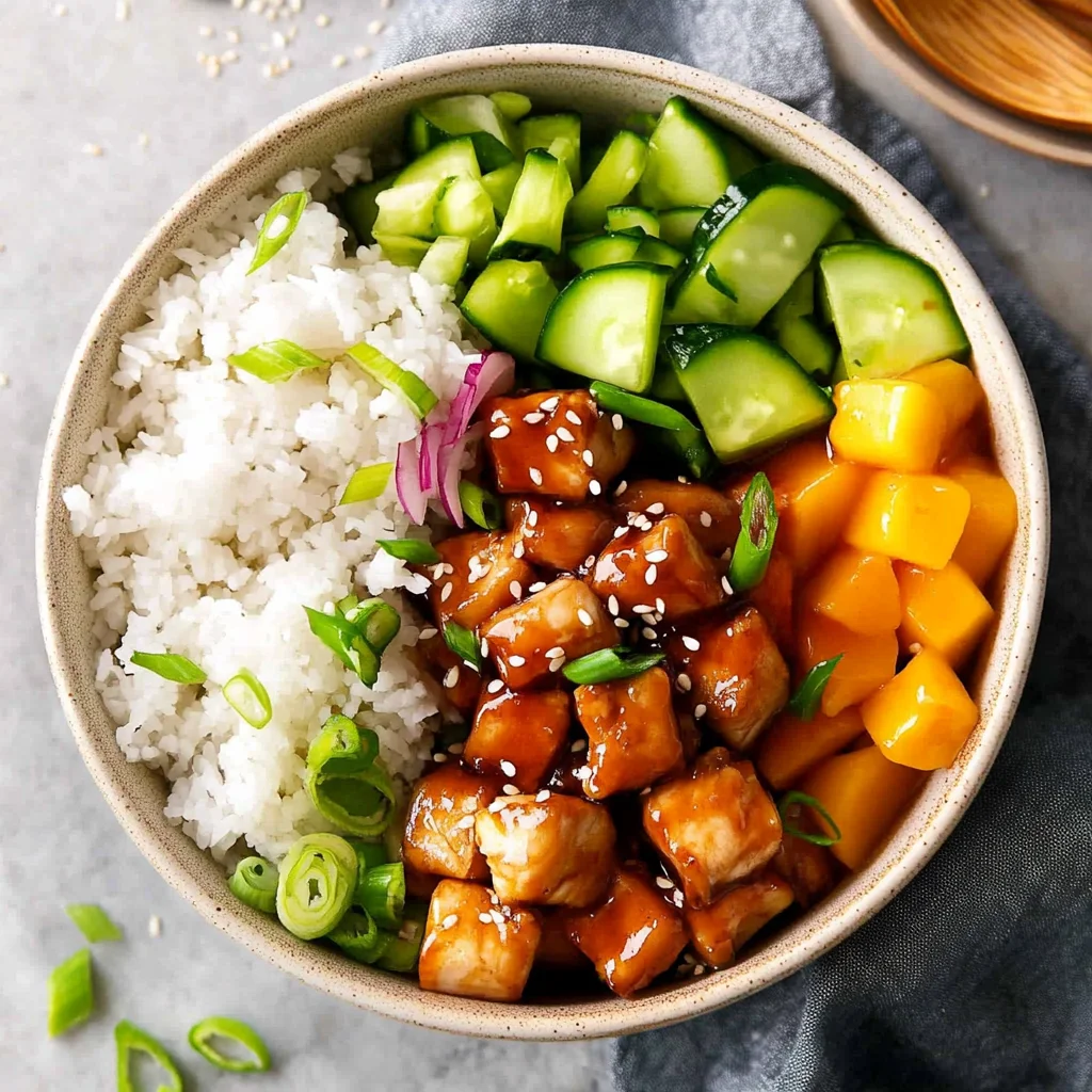 Teriyaki Chicken Poke Bowls