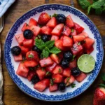Watermelon Fruit Salad with Lime Mint Dressing