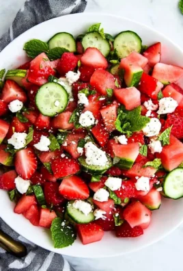 Watermelon Strawberry Cucumber Salad