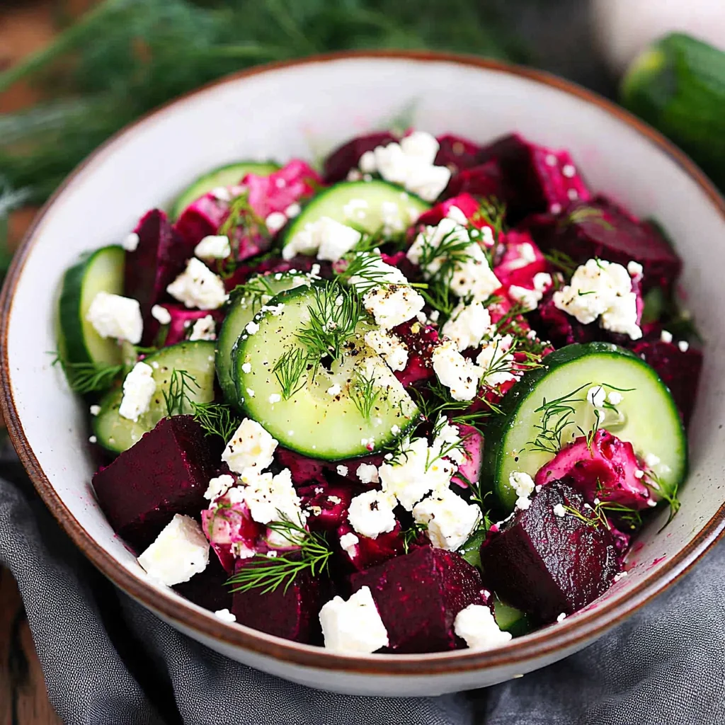 Beet Salad with Feta, Cucumbers, and Dill