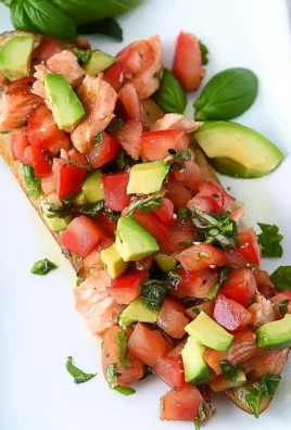 Grilled Salmon Bruschetta with Avocado