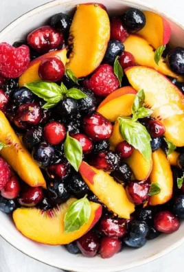 Honey Lime Basil Peach Fruit Salad