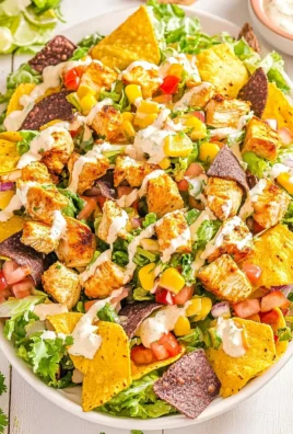 Loaded Chicken Taco Salad with Creamy Lime-Cilantro Dressing