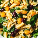 Mandarin Pasta Spinach Salad with Teriyaki Dressing