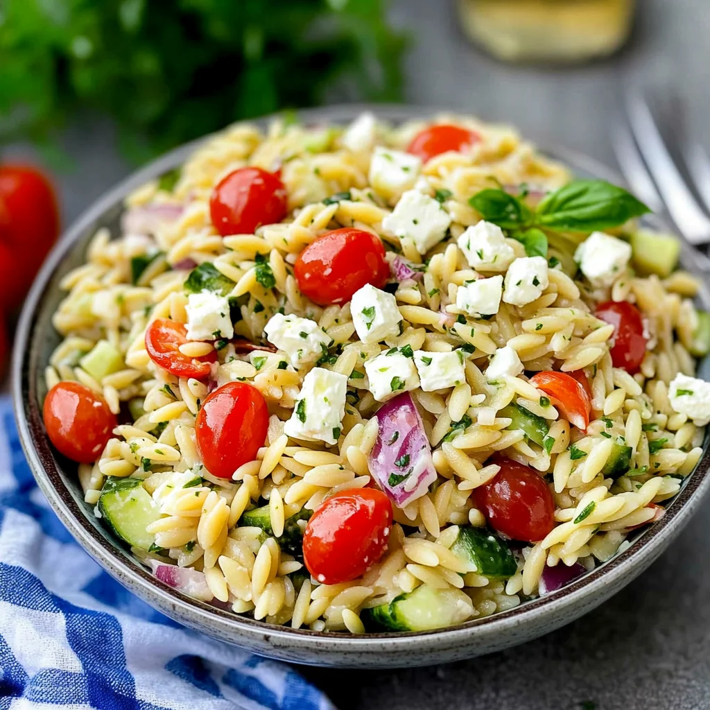 Orzo Pasta Salad Recipe with Feta