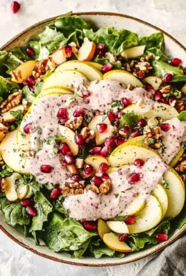 Pear Salad with Creamy Pomegranate Dressing