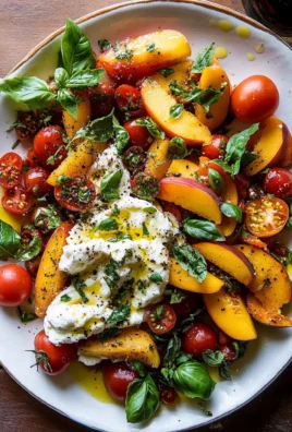 Tomato, Peach, and Burrata Salad