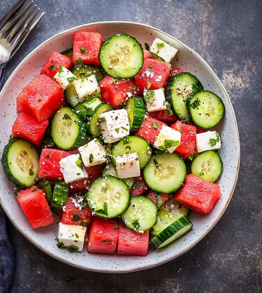 Watermelon Cucumber Salad Recipe