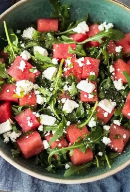 Watermelon Salad with Arugula, Feta, & Fresh Herbs