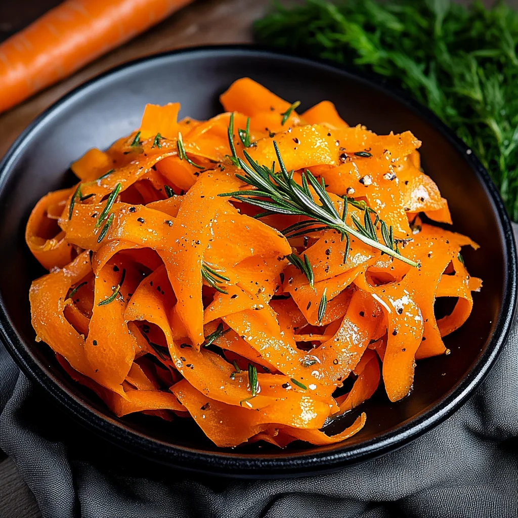 Carrot Ribbons in Rosemary Butter Sauce