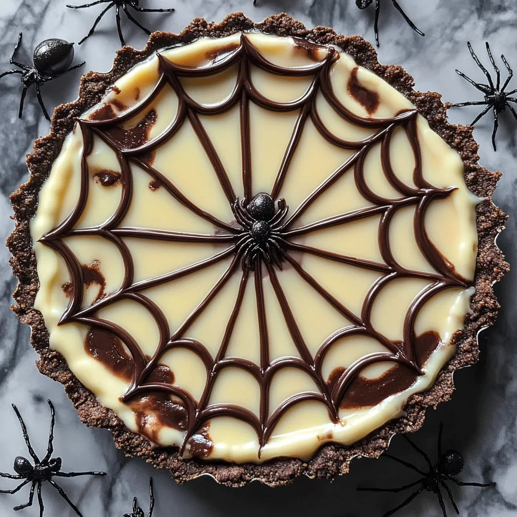 Halloween Chocolate Spiderweb Tart
