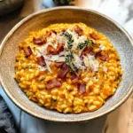Pumpkin Risotto with Turkey Bacon & Parmesan
