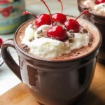 Slow Cooker Chocolate Covered Cherry Hot Chocolate