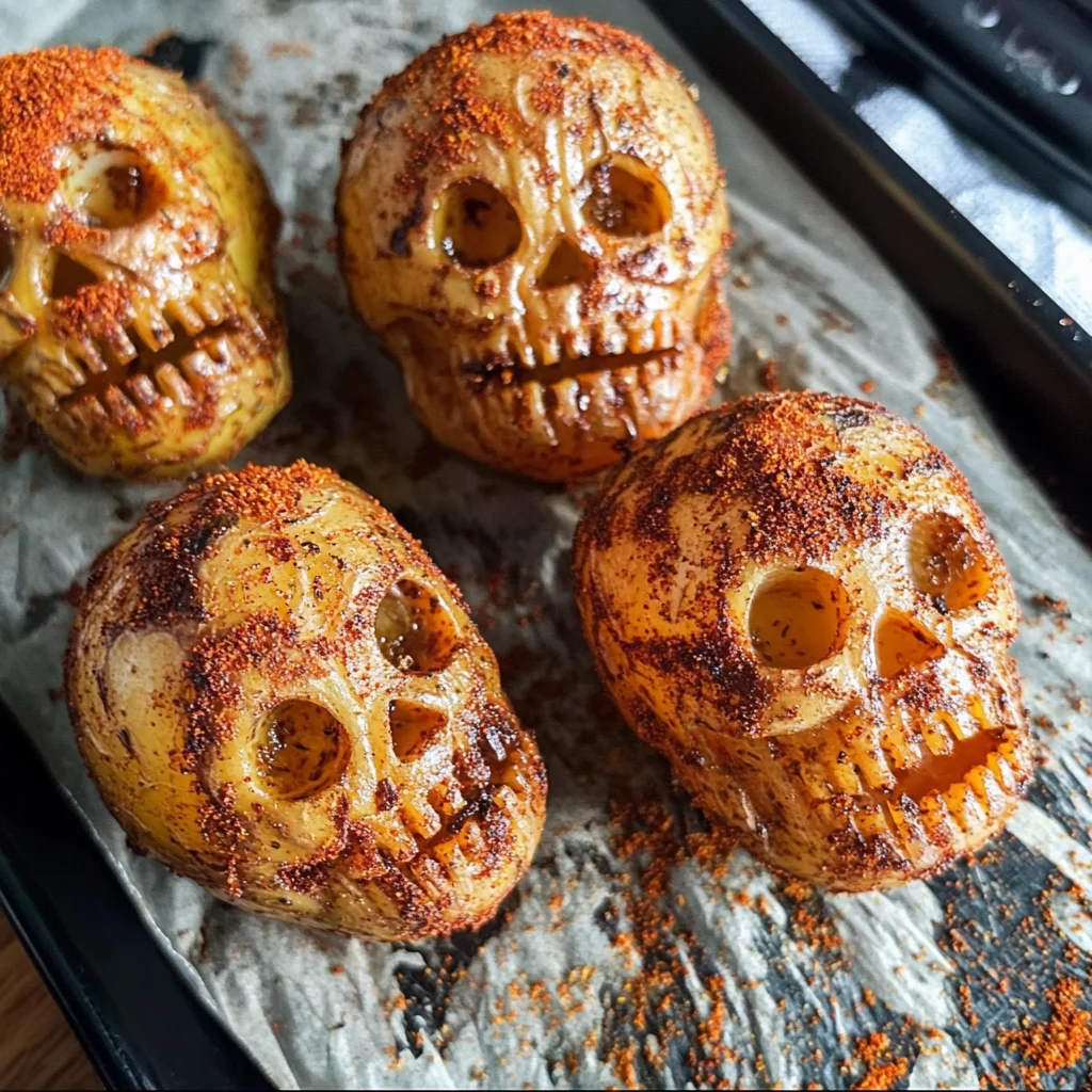 Spooky Halloween Skull Potatoes