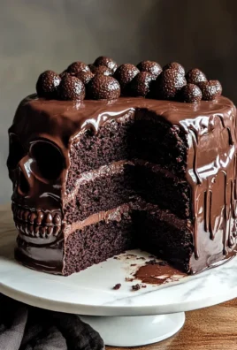 Vegan Chocolate Layer Skull Cake