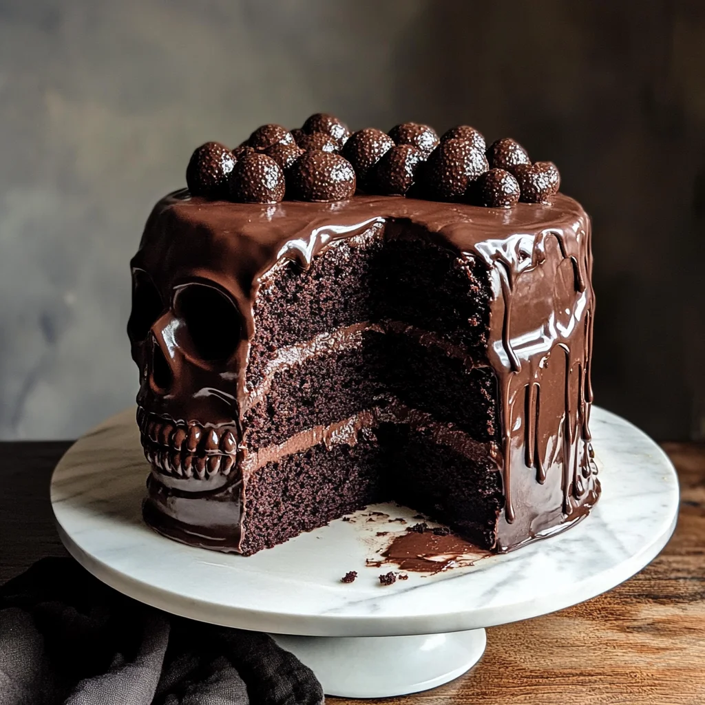 Vegan Chocolate Layer Skull Cake