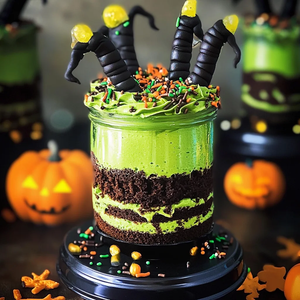 Witches Brew Halloween Cake Jars
