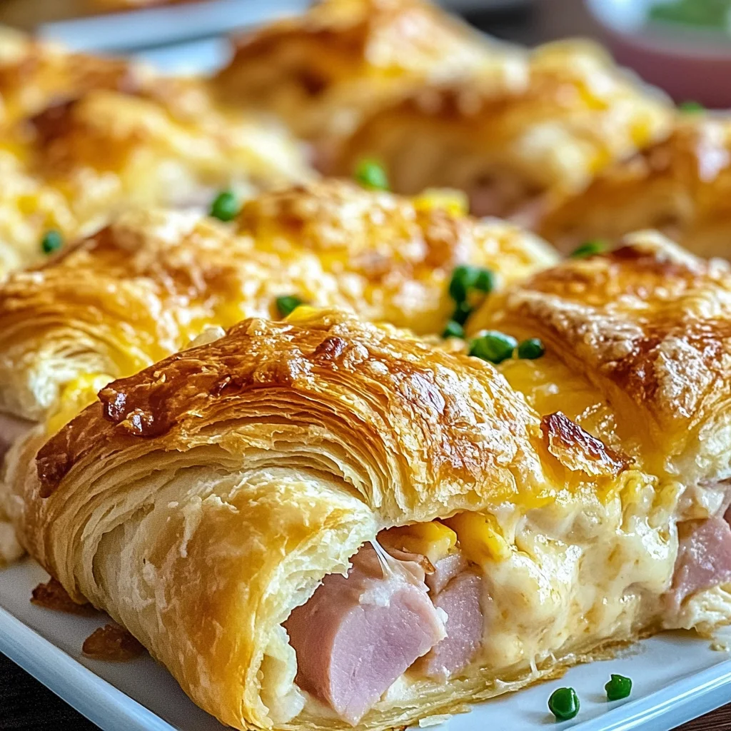 chicken chicken ham and Cheese Croissant Breakfast Casserole